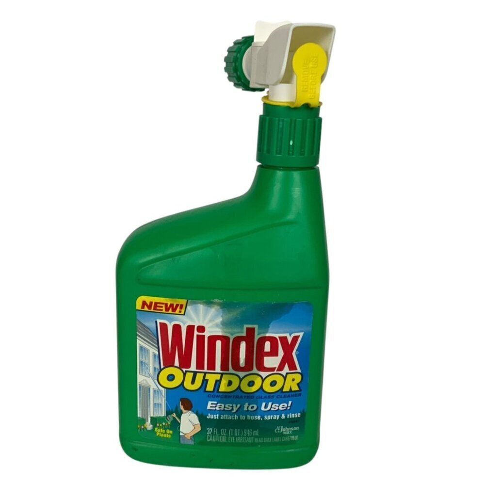 Vintage Windex Outdoor Glass & Patio Cleaner 32 fl oz Spray Bottle 1997